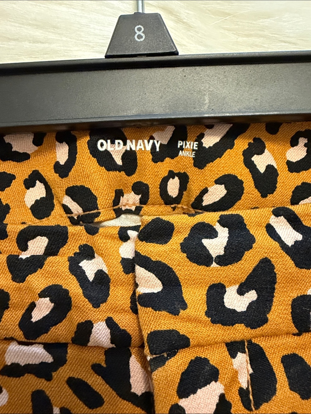 Old Navy Mustard Yellow Leopard Pixie Ankle Pants - Picture 2 of 4